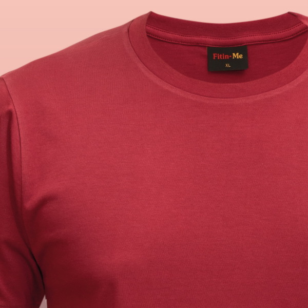 Fitin-Me Mens Classic Crew Neck T-Shirt - Supima Cotton - Sporty Maroon - Image 3