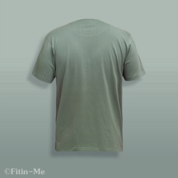 Fitin-Me Mens Classic Crew Neck T-Shirt - Supima Cotton - Olive Green (Washed) - Image 2