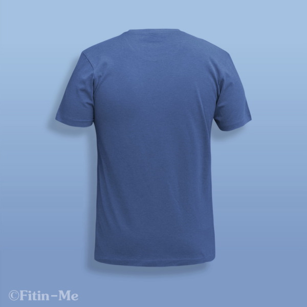 Fitin-Me Mens Classic Crew Neck T-Shirt - Supima Cotton - Bolt Blue Marl - Image 2
