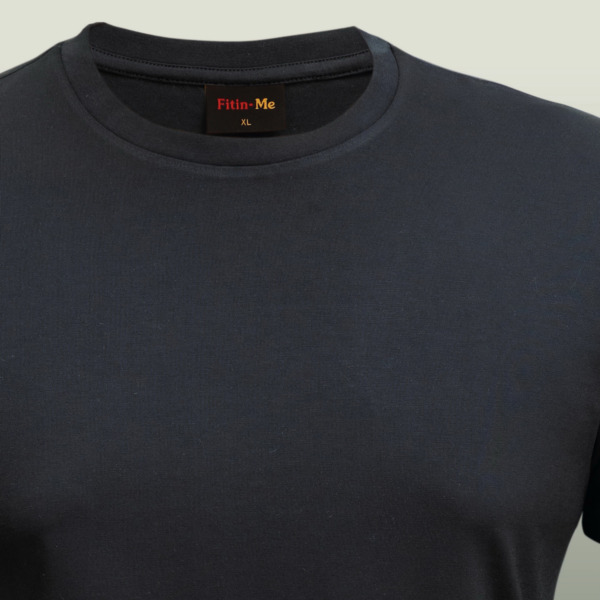 Fitin-Me Mens Classic Crew Neck T-Shirt - Supima Cotton - Classic Black - Image 3