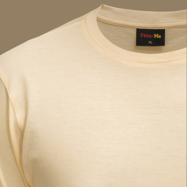 Fitin-Me Mens Classic Crew Neck T-Shirt - Supima Cotton - Butter Yellow - Image 3
