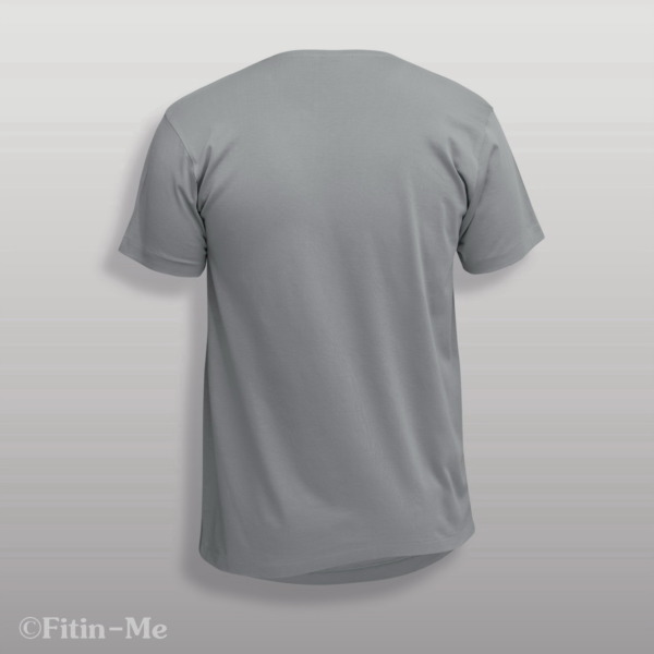 Fitin-Me Mens Classic V Neck T-Shirt - Supima Cotton - Pastel Grey - Image 2