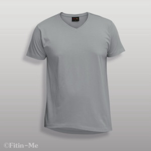 fitin-me mens classic v neck tshirt supima cotton pastel grey